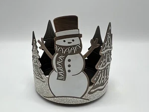 Bath & Body Works BABW Glitter Snowman 3-Wick Candle Holder For 14.5 Oz Candle - Picture 1 of 7
