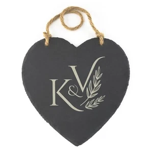 Personalised Slate Hanging Love Heart Custom Board Chalk Board Memo Board Notes  - Picture 1 of 6