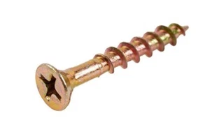 2x Bridgland COUNTER SUNK HEAD CHIPBOARD SCREW 100Pcs Zinc Yellow- 30,40 Or 50mm - Picture 1 of 8