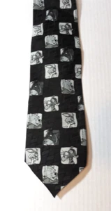 Pooh Tigger Rabbit Eeyore Men's Necktie Tie Vintage 90s B/W Disney - Picture 1 of 8