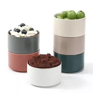 Ceramic Ramekins 8oz Set Of 6 Small Oven Safe Baking Bowl For Personal Pudding C - Picture 1 of 8