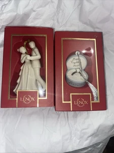 Lenox Wedding / Engagement 2021 Together Forever / Bride And Groom Ornaments - Picture 1 of 8