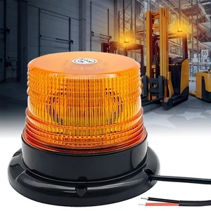 Faro LED Rotante Luce Montaggio a Vite Cablato 12-24V per Camion Arancione LED - Foto 1 di 11