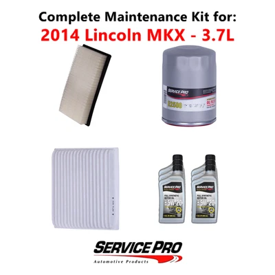 2014 Lincoln MKX 3.7L Complete Oil, Air & Cabin Filter Kit (5W-20) Foto 1 de 4