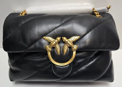 PINKO Classic Love Bag Puff Maxi Quilt - Negro - 17 x 11 x 26 cm (2428 W2) - Imagen 1 de 4