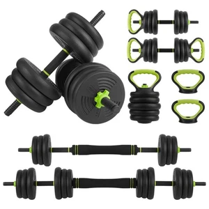 Adjustable Weight Dumbbell Set For Barbell Kettlebell for Home Gym Fitness Green - Picture 1 of 7