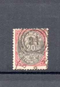 Dinamarca 1875 Antiguo 20 Minerales Posthorn Sello (Michel 28) Usado Nr.cancel 34 - Imagen 1 de 2