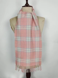 Burberry Original Vintage Nova Check Rosa 100% Lammwolle Winter Schal Schals - Bild 1 von 4