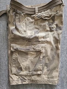 Mens George Cargo Shorts With Belt beige Camouflage XL 38" Excellent - Picture 1 of 10