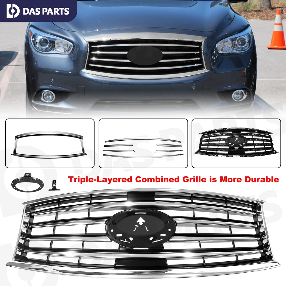 Fit For 2013 2014 2015 Infiniti QX60 JX35 Chrome Grille IN1200123 623103JA0A Foto 1 de 4