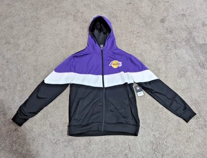 NEW Los Angeles Lakers NBA Fleece Jacket Purple Hooded Sweatshirt Size Large - Picture 1 of 5
