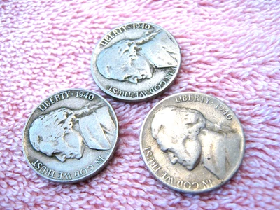 1940 Jefferson Nickel(s), P, S & D, Lot of (3), one money. - Image 1 of 4