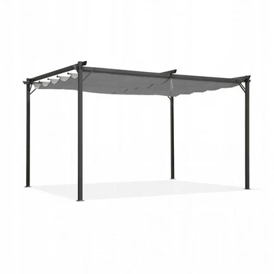 Garten Pergola Pavillon mit einstellbarem Stoffdach - Irda II 2,9x3,9m - Grau - Bild 1 von 4
