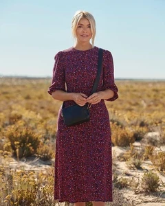 M&S Bright Animal Print Midaxi Tea Dress UK 14 Hippie Peasant Boho Cottagecore - Picture 1 of 11