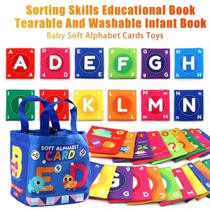 Tearable Washable Infant Book Extra Tall Baby Soft Educational Alphabet Flash - Picture 1 of 11
