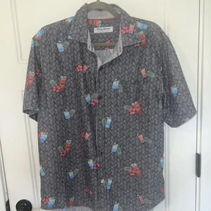 Tommy Bahama Shirt Mens Medium Tiki Coconut Point Island Zone CoolMax Hawaiian - Picture 1 of 5