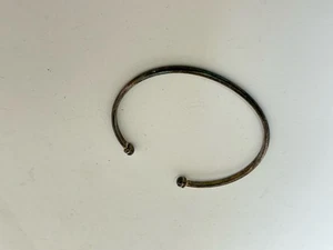 Vintage Simple Design Low Grade Silver Bangle Bracelet B17 - Picture 1 of 4