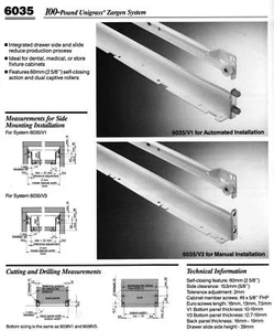 GRASS #6035/D3-510mm-WHITE INTEGRATED DRAWER SLIDES #48814, 510mm LENGTH, WHITE - Picture 1 of 1