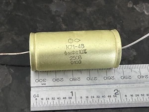 1.0uF +/-10% 250V  K71-4V Polystyrene Audio Capacitor Hi-End  USSR  lot 2pcs+ - Picture 1 of 2