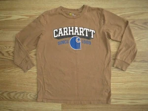 CARHARTT kid's M (10-12) long sleeve LOGO T-SHIRT (read) - Picture 1 of 6