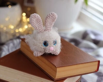 Tiny Fluffy Crochet Bunny – Handmade Mini Plush Rabbit Toy – Soft Cute Gift - Image 1 of 4