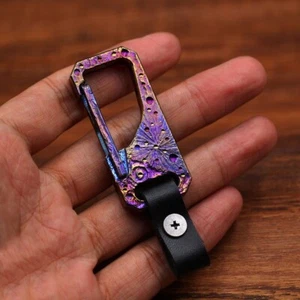 Handmade Titanium Keychain Carabiner Clip Car Key Chain Holder EDC Organizer - Picture 1 of 7