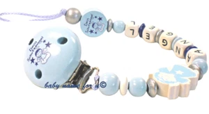 Schnullerkette mit Namen Dein Schutzengel Junge Babygeschenk zur Geburt Taufe - Bild 1 von 7
