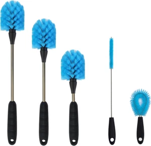 5 Pack Water Bottle Brush Set,Kitchen Cleaning Brush,Long Handle 3-In-1 Stainles - Picture 1 of 12