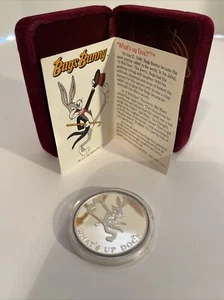 1990 Bugs Bunny 50th Birthday what's up doc 1oz .999 Fine Silver Coin - - Picture 1 of 4