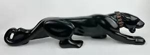 Vintage Haeger Black Panther Statue with Collar 22" - Picture 1 of 3