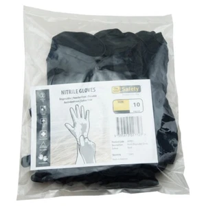 10X Extra Large Black Nitrile Examination Gloves Non-latex Disposable 10pcs - Picture 1 of 2
