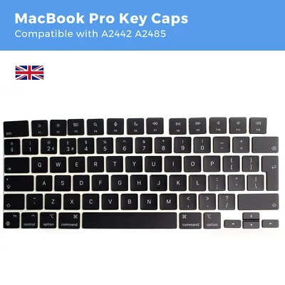 Apple MacBook Pro Keycaps Full Set for A2442 A2485 M1 14" 16" 2021 Key Caps UK - Image 1 of 4