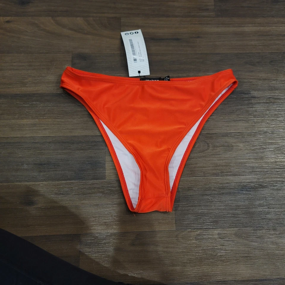 Boohoo Beach Womens Brazilian Bikini Bottoms Petite Cheeky Bum Brief Red 2 - Image 1 of 4