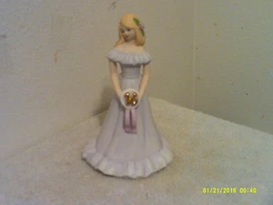 VINTAGE GROWING UP BIRTHDAY GIRL #16  w/ BLONDE HAIR 7.0" TALL FIGURE by ENESCO - Picture 1 of 6