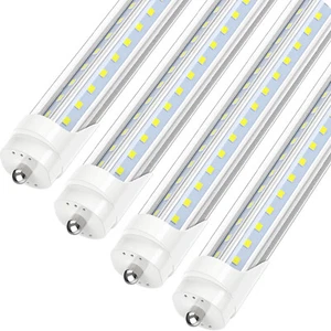 4 Pack 72W 8FT LED Tube Light Bulbs 6000K Single Pin FA8 8Foot LED Shop Lights - Picture 1 of 9