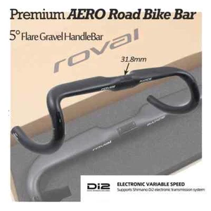 Manubrio bici strada ghiaia leggero 360-420mm opaco completamente cavi interni - Foto 1 di 26