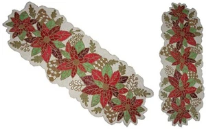 Table Runner Glass Beaded center piece table charger Handcrafted new floral art - Picture 1 of 8