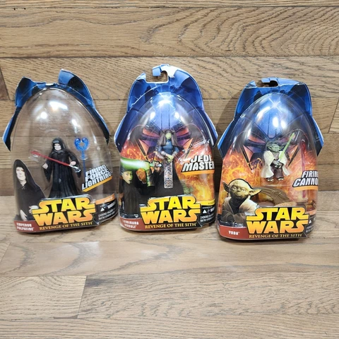 Star Wars Lot of 3 Action Figures Revenge of the Sith YODA , PALPATINE, LUMINARA Cover