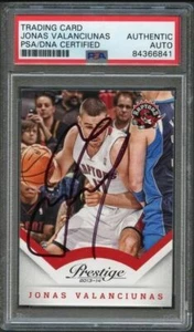 2013-14 Panini Prestige #50 Jonas Valanciunas Signed Card AUTO PSA Slabbed - Picture 1 of 2