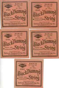 FIVE VINTAGE BLACK DIAMOND  BANJO STRINGS 3rd LOOP  END STEEL  LOT# 922 - Picture 1 of 1