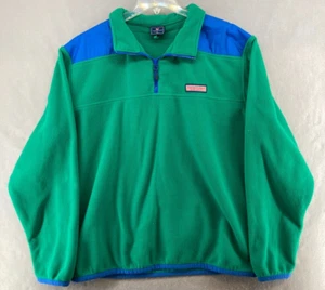 Vineyard Vines Jacket XL Green Fleece 1/4 Zip Pullover Casual - Picture 1 of 11