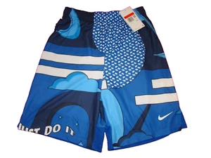 NWT Nike Dri Fit Boys Size Large Standard Fit Blue Print Shorts DQ8969-480 - Picture 1 of 8