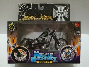 WEST COAST CHOPPERS JESSE JAMES CHERRY CFL 1/18 1:18 BIKE BLACK & CHROME - Picture 1 of 10