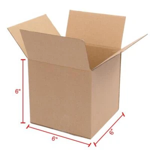 100 6x6x6 Cardboard Packing Mailing Moving Shipping Boxes Corrugated Box Cartons - Picture 1 of 6