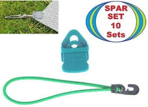 10 x Sonnensegel Planen Spanner MINI CLIP grün + 18 cm Spann Gummi Haken Klammer - Picture 1 of 17