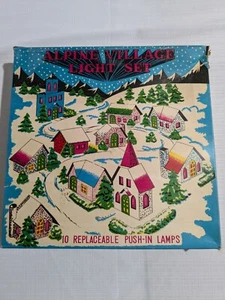 VTG Alpine Village Light Set 10 Cardboard Houses Buildings Japan MCM - Imagen 1 de 24