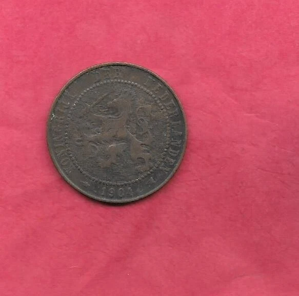 NETHERLANDS DUTCH KM134 1904 2 1/2 CENTS VF-VERY CIRCULATED ANTIQUE OLD COIN - Image 1 of 1