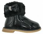 KIDS GIRLS CHILDREN WARM WINTER ANKLE FUR LINED GRIP SOLE SNUGG BOW BOOTS SIZE