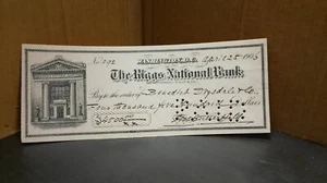 VINTAGE 1906 CHEMUNG THE RIGGS NATIONAL BANK WASHINGTON D.C.CHECK CASHED - Picture 1 of 2