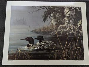 Schöner signierter Druck von Vic Gibbons Muster für Künstler Loons stolzes Paar - Bild 1 von 4